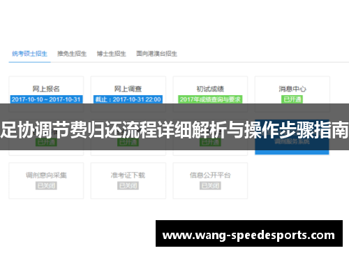 足协调节费归还流程详细解析与操作步骤指南